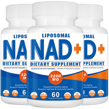 2200mg Liposomal NAD+ Supplement – NAD+ for Cellular Energy & Healthy Aging (180 Capsules)