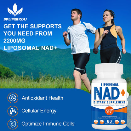 2200mg Liposomal NAD+ Supplement – NAD+ for Cellular Energy & Healthy Aging (180 Capsules)