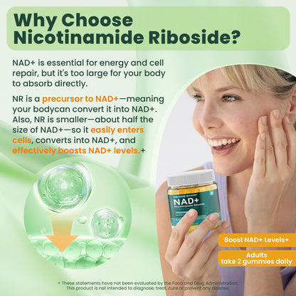 Liposomal NAD+ NR Resveratrol + CoQ10 | NMNH Anti-Aging (60 ct)