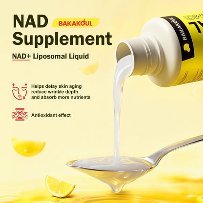 Liposomal NAD+ Liquid Supplement – Enhanced Cellular Uptake, Normal Cellular Health & Vitality (Lemon Flavor)