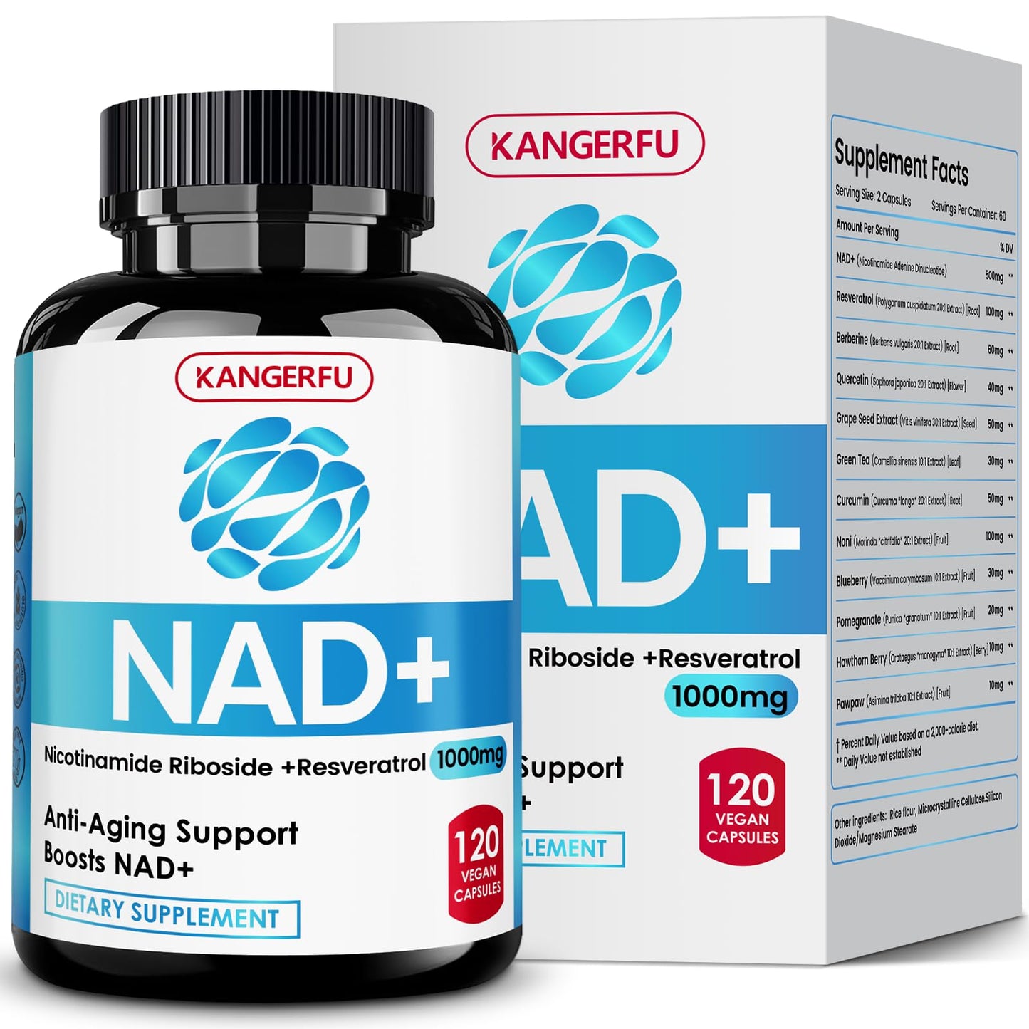 Liposomal NAD Resveratrol for Women - 1000mg NAD | Anti-Aging & Energy | 120 Capsules