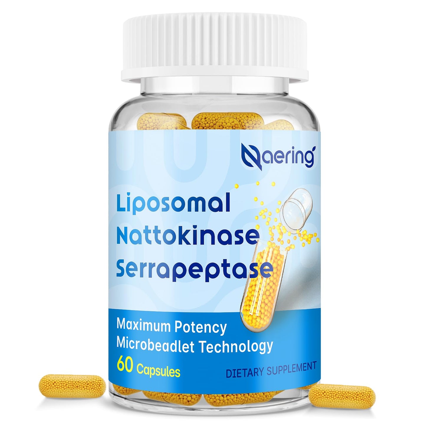 Liposomal Nattokinase 12,000 FU & Serrapeptase 360,000 SPU – Enzyme Supplement (60 Capsules)