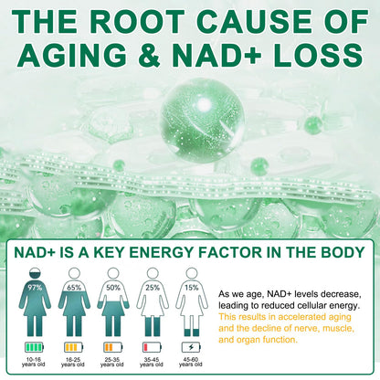 NAD+ Supplement 120 Capsules – Liposomal NR, Resveratrol & Quercetin | Anti-Aging & Cellular Regeneration