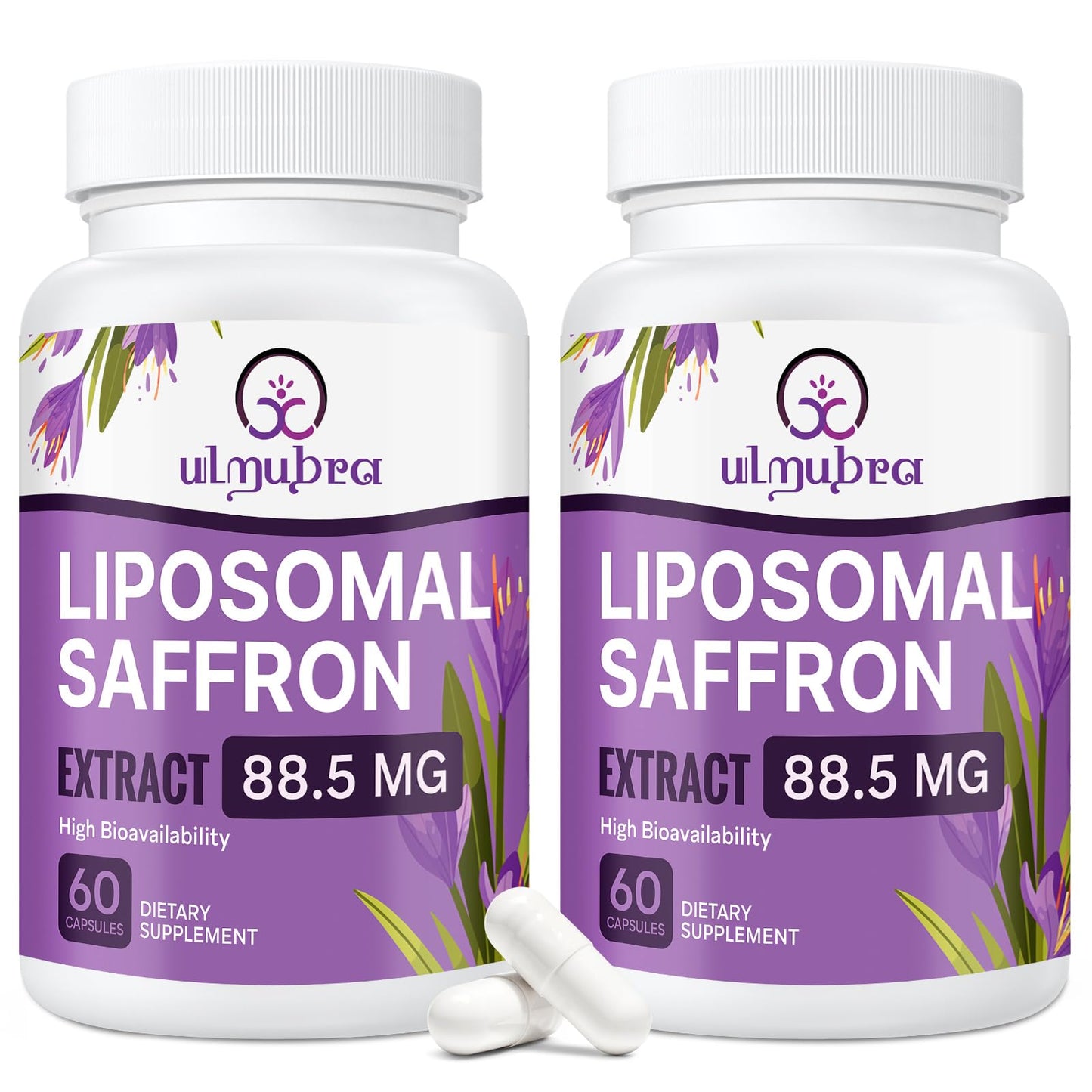 Liposomal Saffron 88.5 mg | 120 Vegan Capsules | Mood, Focus & Energy