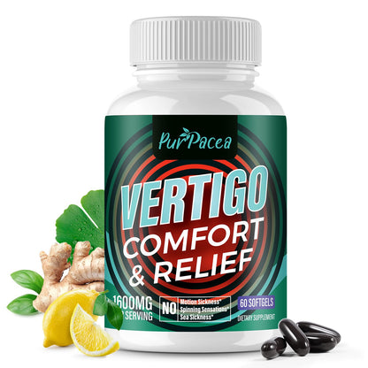 Liposomal Vertigo Supplement - High Absorption Formula with Ginkgo Biloba, Ginger, Magnesium | 60 Softgels