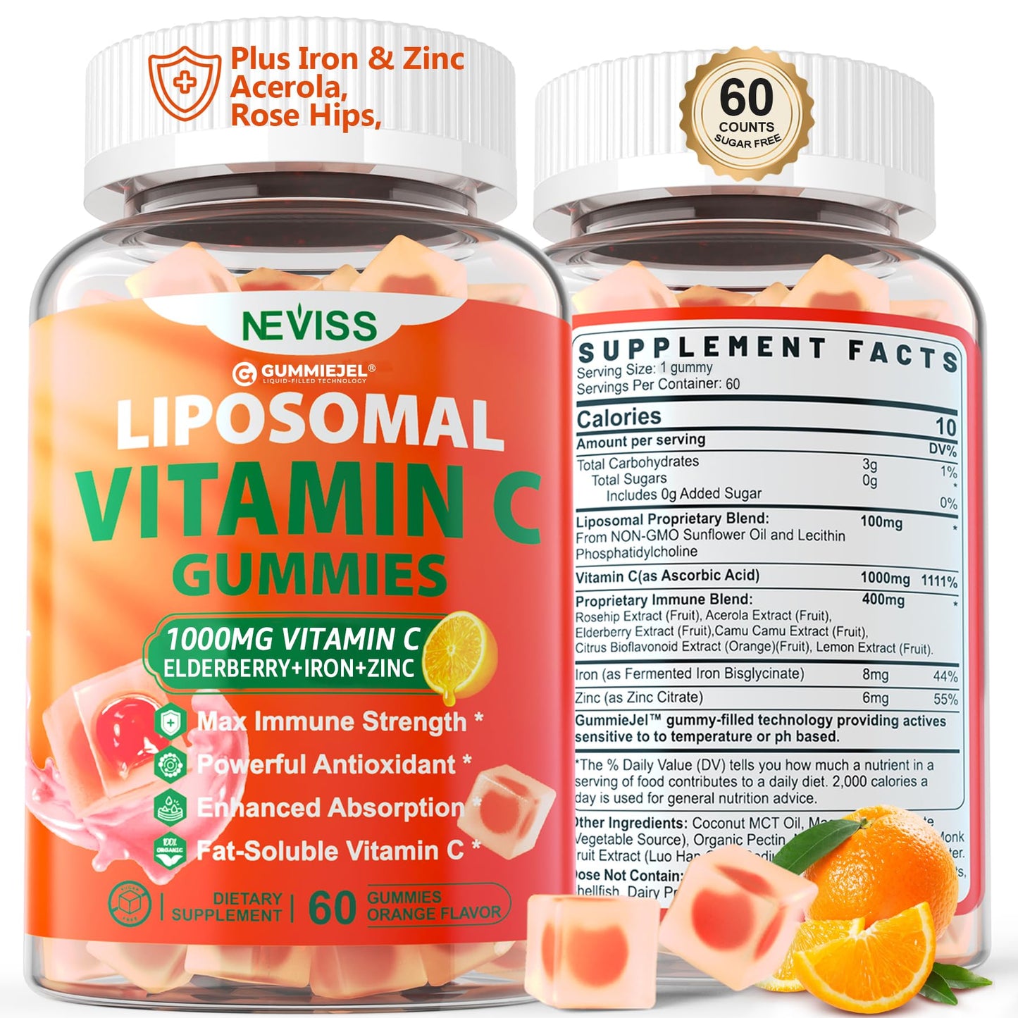 Liposomal Vitamin C 1000mg Gummies for Adults – Immune Support