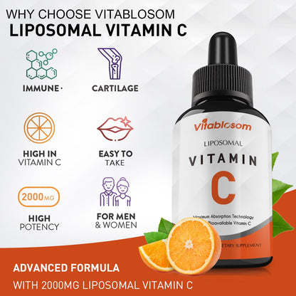 Liposomal Vitamin C 2000mg Liquid for Adults – Immune Support & Antioxidant