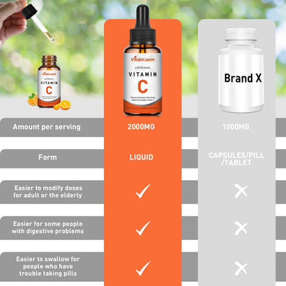 Liposomal Vitamin C 2000mg Liquid for Adults – Immune Support & Antioxidant