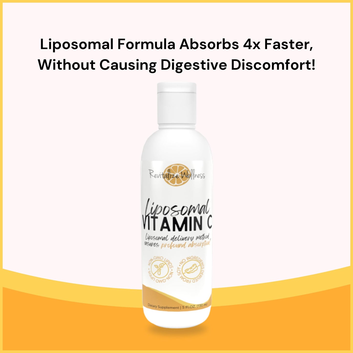 Revitalize Wellness Liposomal Vitamin C 1,000 mg - Pure, Corn Free, GMO-Free, 30 Servings