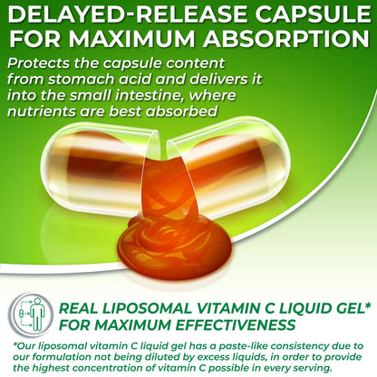 Liposomal Vitamin C 1100mg Liquid Gel Capsules – Organic Acerola Cherries | 120 ct