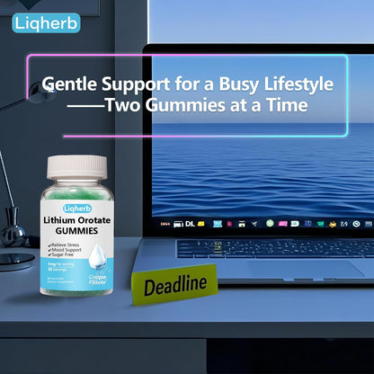 Liqherb Lithium Orotate Gummies 5mg – Mood Support & Stress Management (Vegan, Sugar-Free)