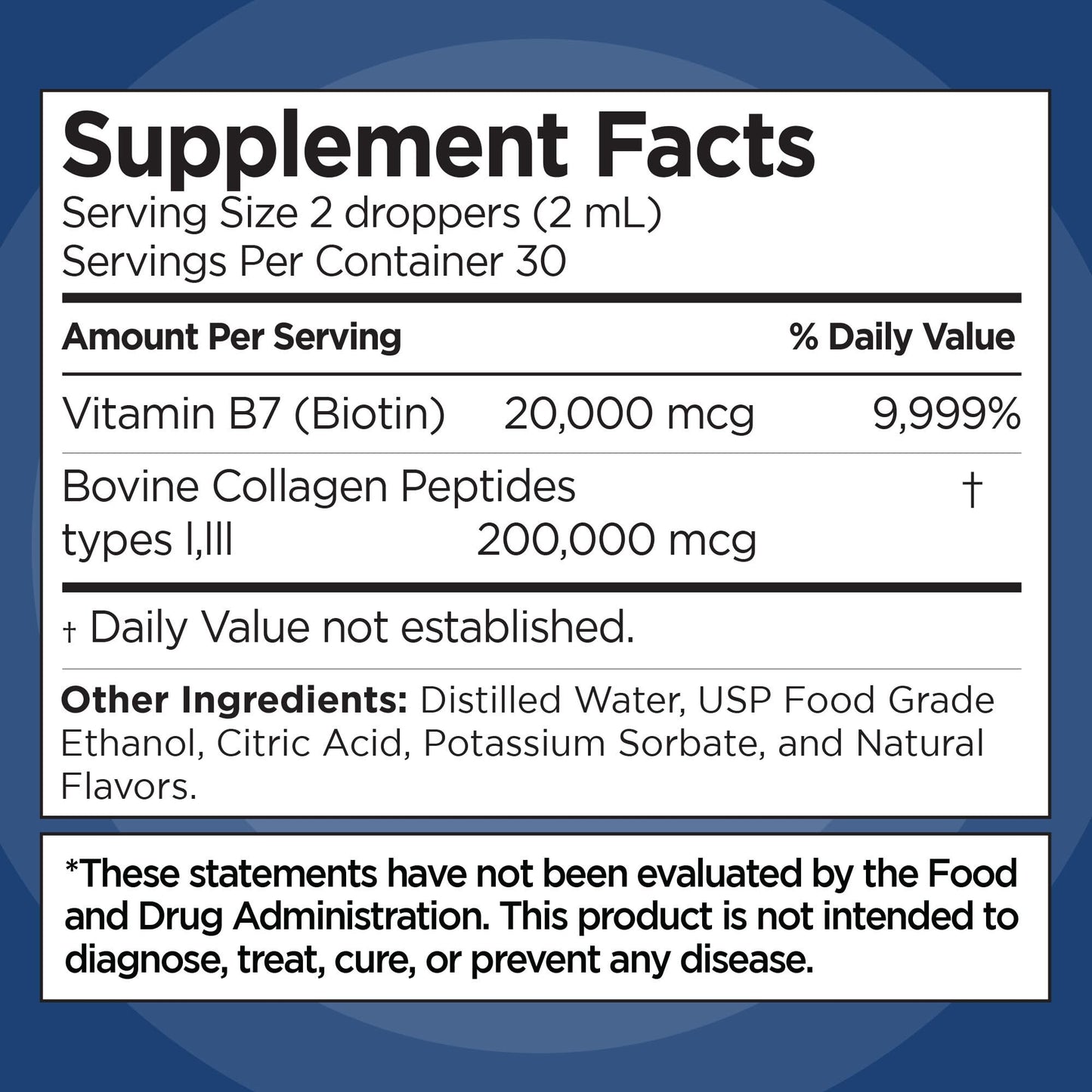 Liquid Collagen & Biotin Drops – Vanilla Flavor, 2oz | Hair, Skin & Nails Support, Keto Friendly