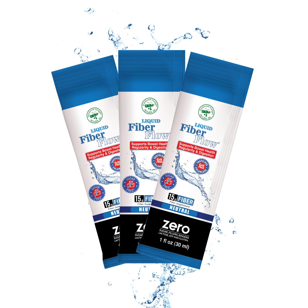 Liquid Fiber for Kids – Sugar-Free Prebiotic Inulin Fiber Drink Mix, 15g Per Serving, 100 Packets | Nutritional Designs