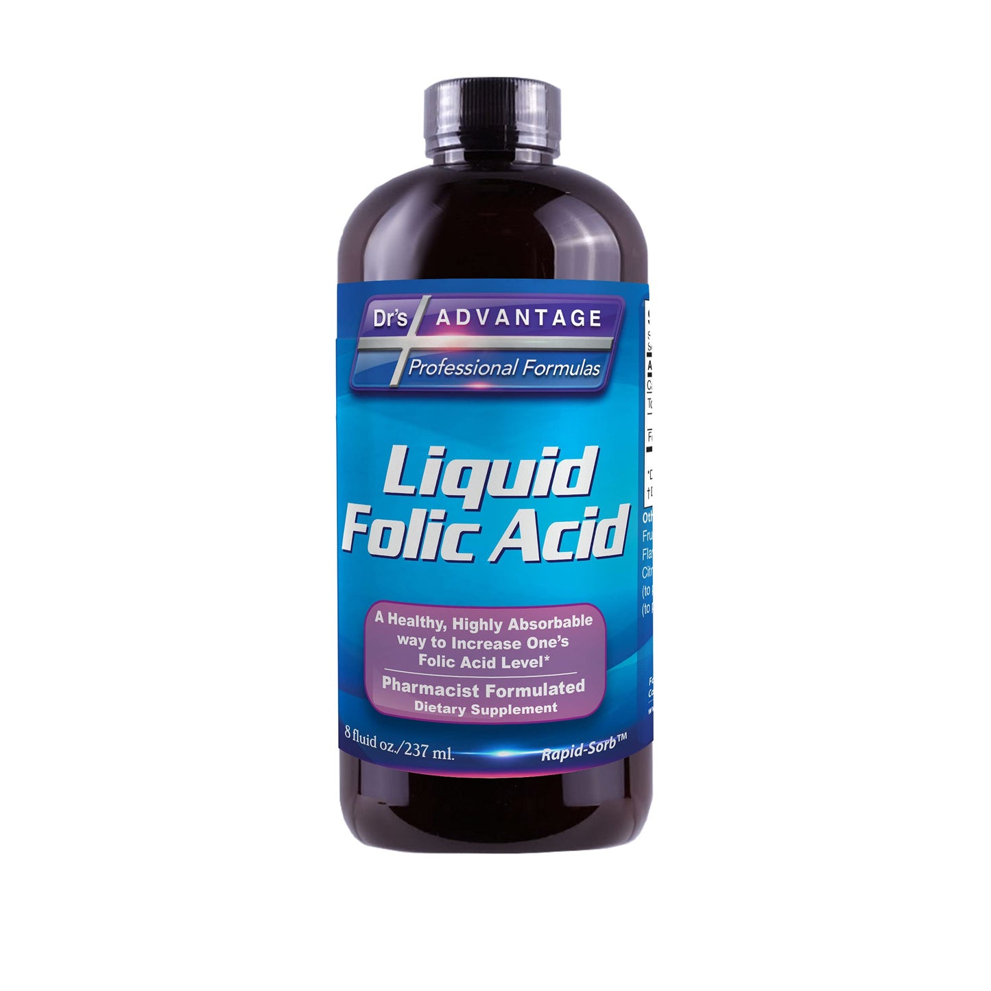Liquid Folic Acid 800 MCG, 8 oz - Dr's Advantage