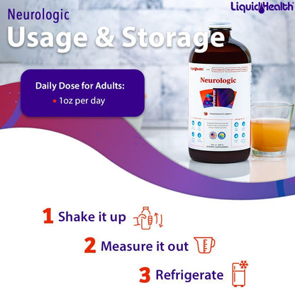 LIQUIDHEALTH Neurologic Focus – Brain Booster Nootropic (USA Made, 2-Pack)