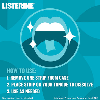 Listerine PocketPaks Cool Mint Breath Strips - 3 x 24-Strip Packs, Sugar Free