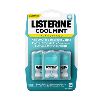 Listerine Cool Mint PocketPaks Breath Strips – On-The-Go Freshness (Pack of 6)