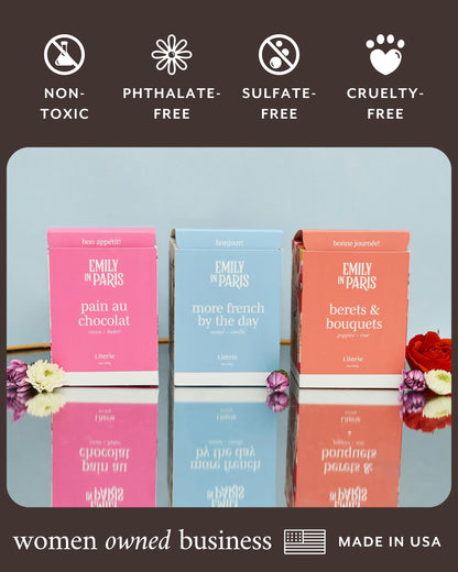 Literie Emily in Paris Inspired Candle: Berets & Bouquets — Poppies & Rose, 9oz, 50-Hour Burn