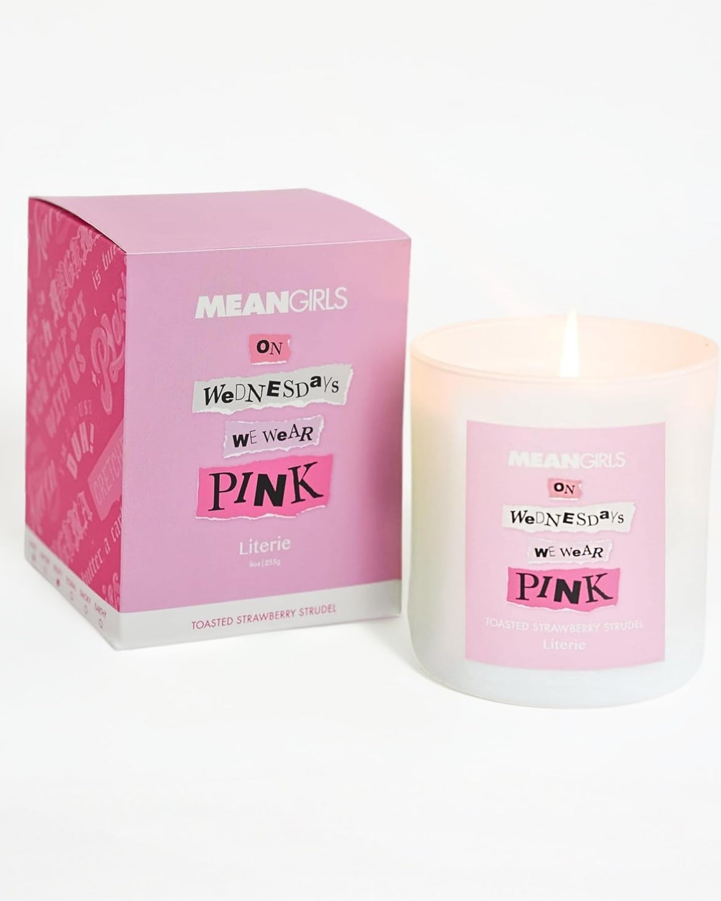Literie Mean Girls Inspired Scented Candle – On Wednesdays We Wear Pink, 9oz, 50-Hour Burn (Vegan Soy & Coconut Wax)