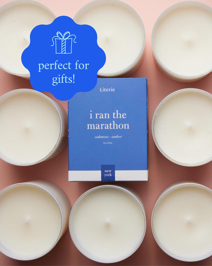 Literie NYC Inspired Candle – I Ran The Marathon, Oakmoss & Amber (9oz)