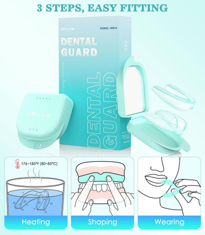 Litlcutie Mouth Guard for Teeth Grinding at Night - 4 Pack / 2 Sizes Moldable Dental Guard