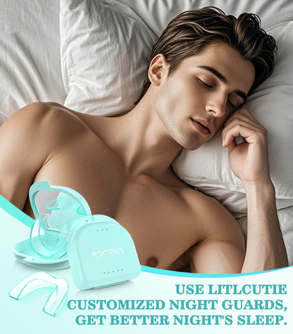 Litlcutie Mouth Guard for Teeth Grinding at Night - 4 Pack Large Mint Green