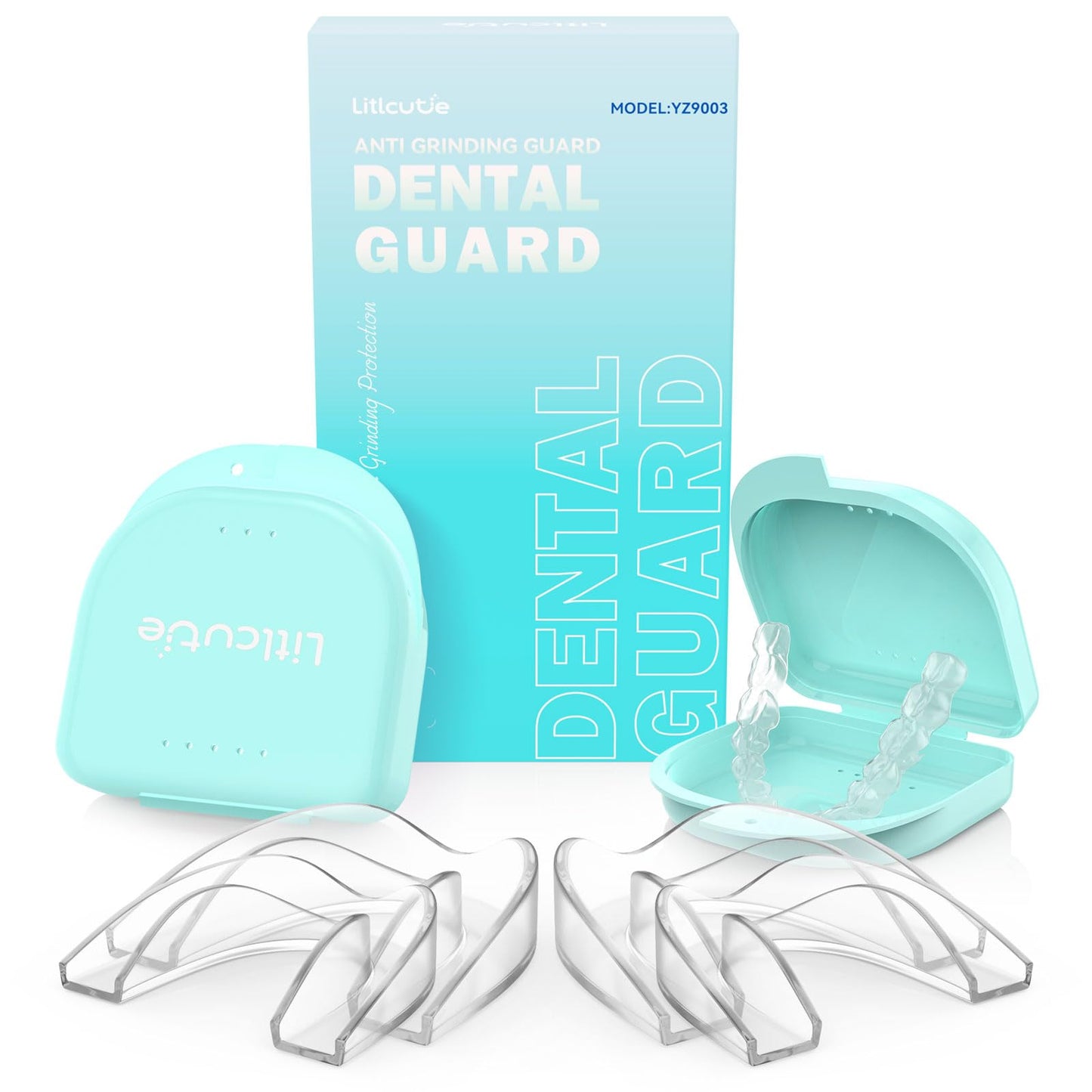 Litlcutie Night Mouth Guard for Teeth Grinding – 4 Pcs, 2 Sizes, Clear