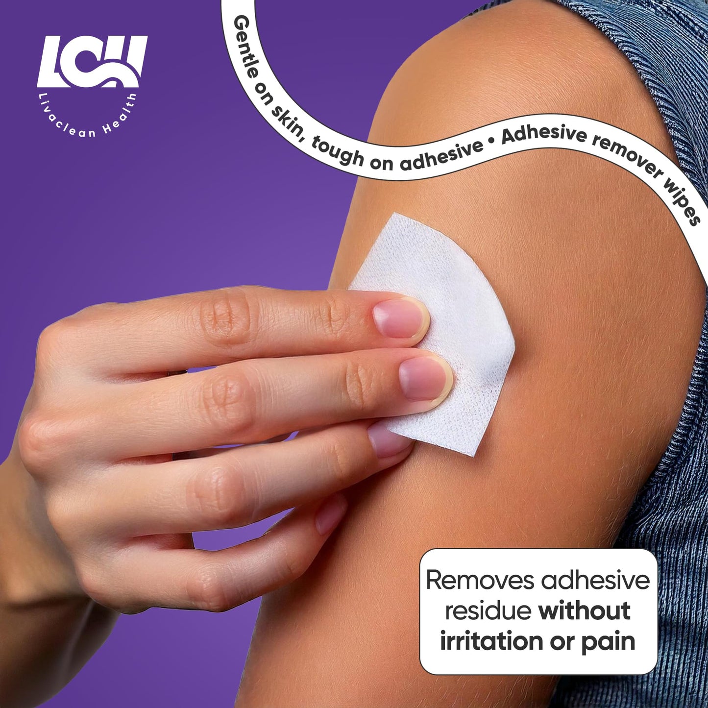 Livaclean Health 100 CT Adhesive Remover Wipes – Strong Skin Adhesive Removal for Bandages, Tapes & Ostomy