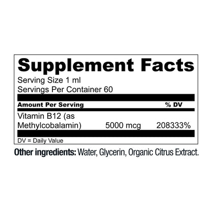 Live Conscious Vegan B12 Sublingual Drops 5000 mcg Methylcobalamin 2 Pack