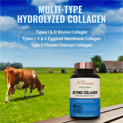 Live Conscious Beyond Collagen – Multi Collagen Capsules I–X with Biotin & Vitamin C (90 Capsules)