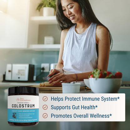 Live Conscious Colostrum Powder – Grass-Fed Bovine Colostrum + Lactoferrin