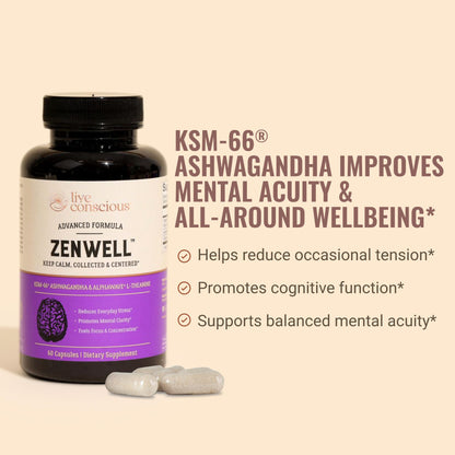 KSM-66 Ashwagandha with L-Theanine & AlphaWave – ZenWell 60 Caps