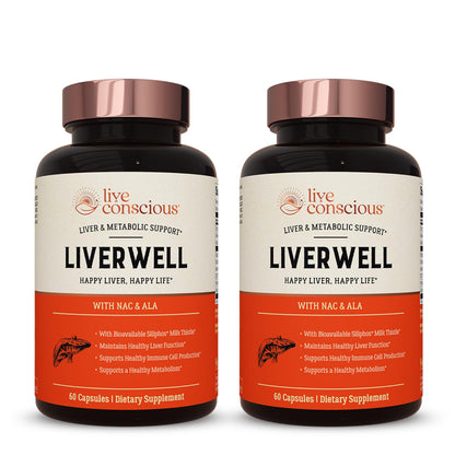 Live Conscious LiverWell: Liver Cleanse, Rejuvenation & Metabolic Support – 2 Pack