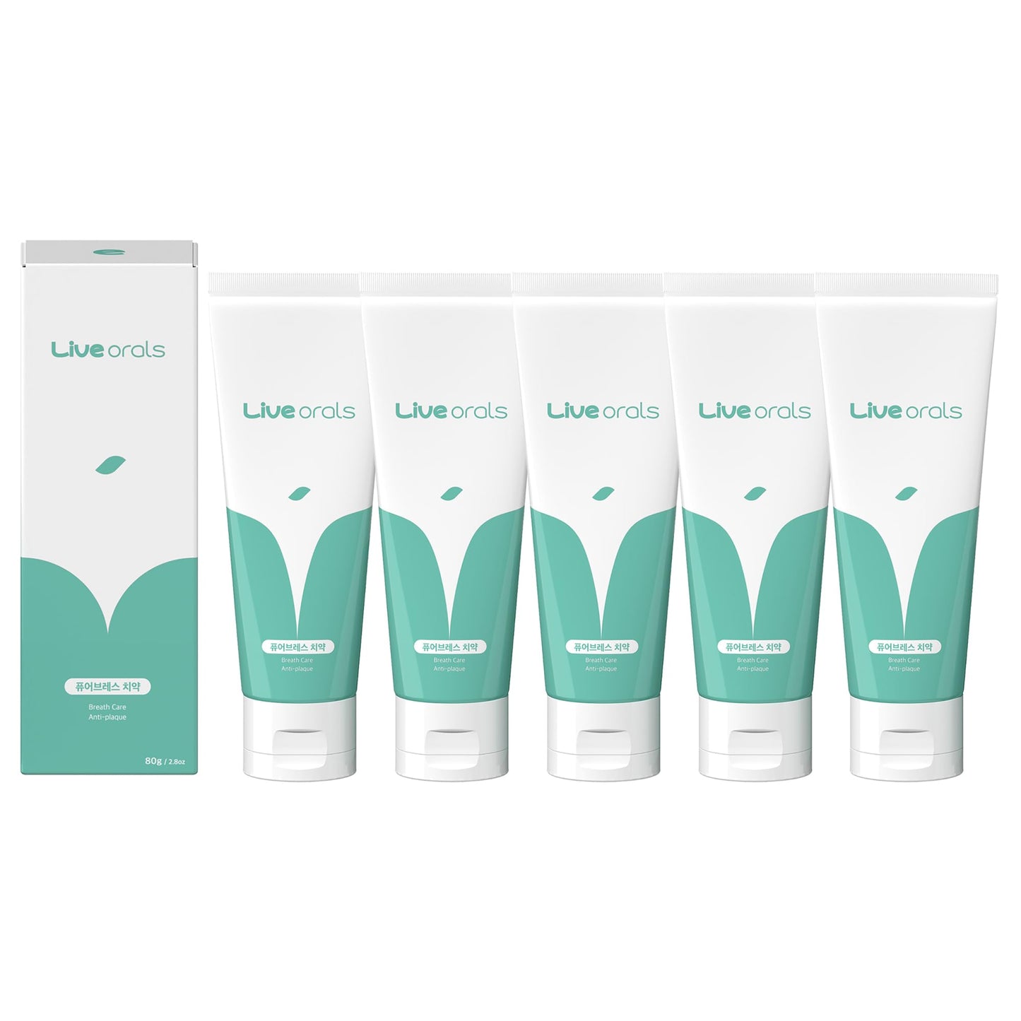 Live Orals PureBreath Toothpaste 80g Pack of 5 – Fluoride-Free, Mint Fresh, Gentle Cleaning
