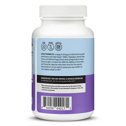 LIVELY VITAMIN CO Snooze Fest | Full REM Sleep Support, Relaxation & Recovery | 120 Count
