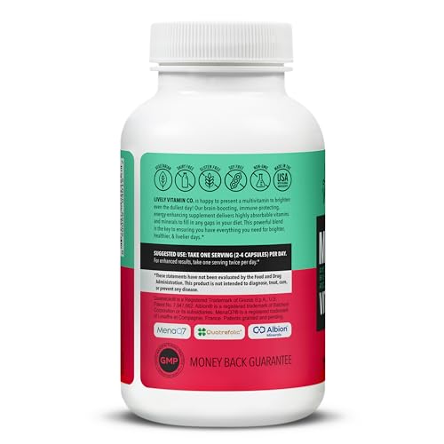 LIVELY VITAMIN CO. Multivitamin - 37 Vitamins & Minerals | 60 Vegetarian Capsules