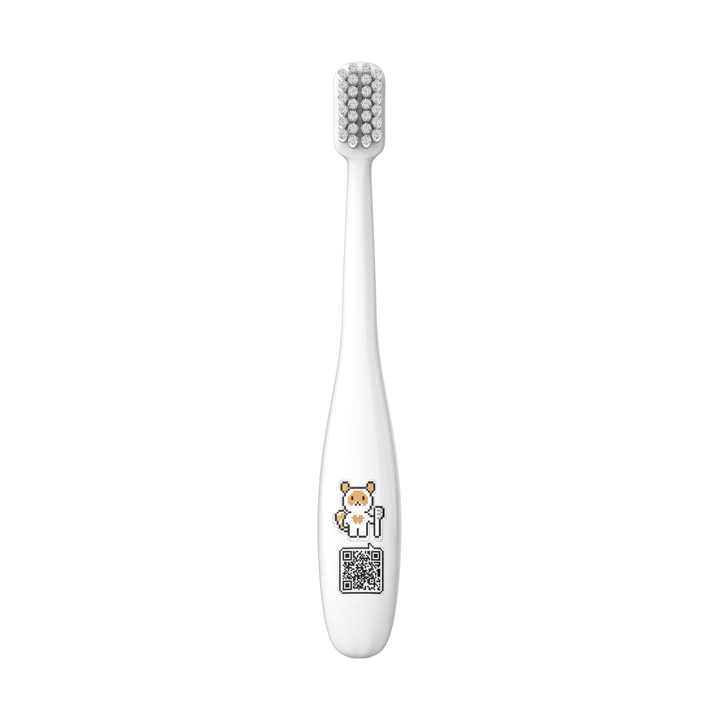 LiveOrals Kids Edu Toothbrush White - QR Song, Dual Microfine Bristles
