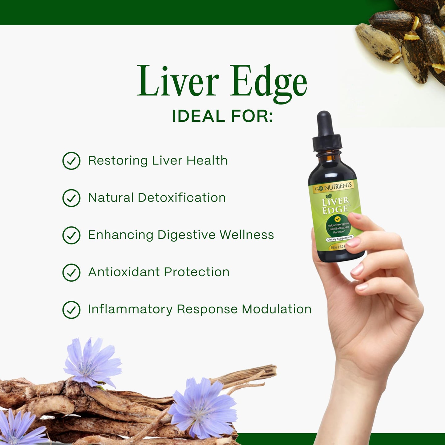Go Nutrients Liver Edge – Organic Milk Thistle Liver Support Drops (2 oz)