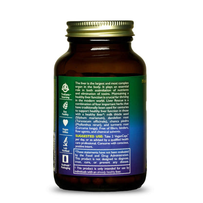HealthForce SuperFoods Liver Rescue - Natural Liver Cleanse with Milk Thistle & Dandelion Root | Gluten-Free & Vegan | 120 Capsules
