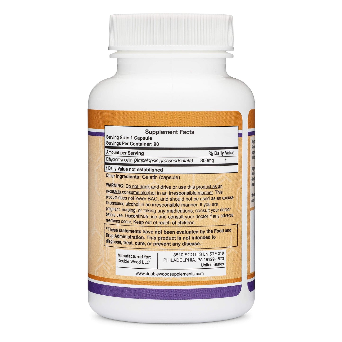Dihydromyricetin (DHM) 300mg - Liver Support - 90 Capsules - USA Made