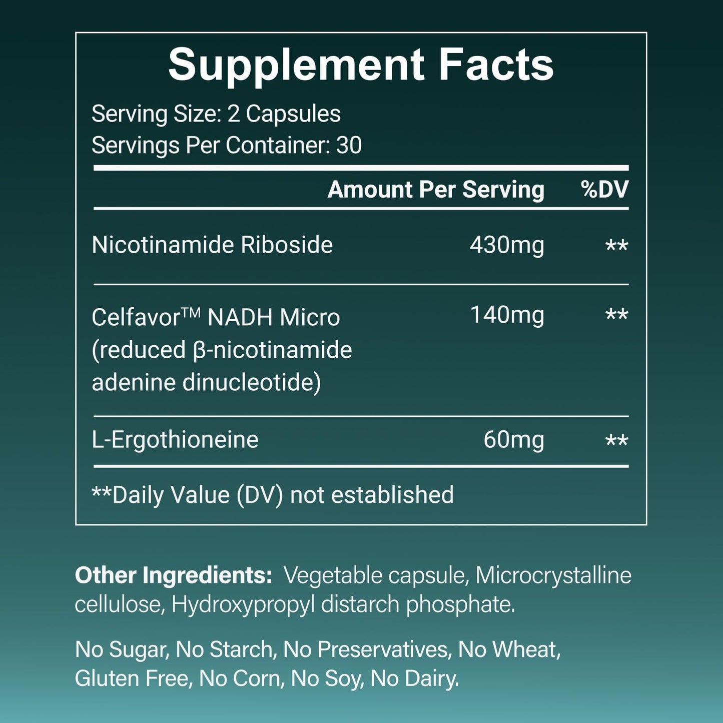 LiveYes NAD+ Supplement for Women | NR, NADH, L-Ergothioneine | 60 Capsules