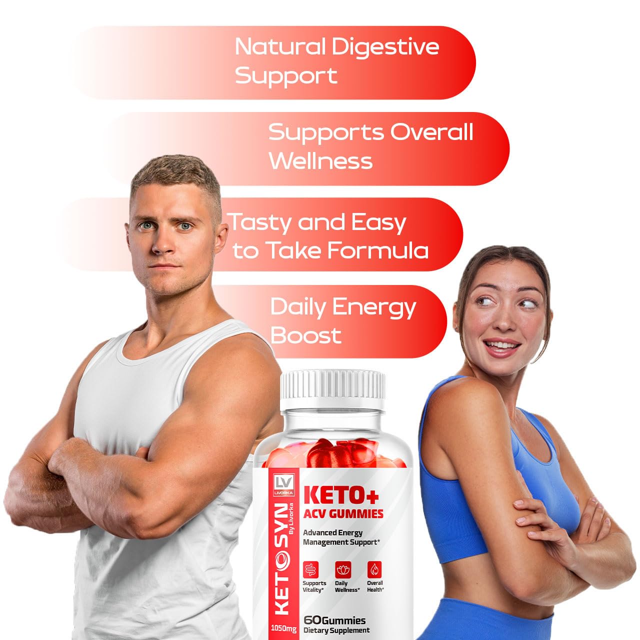 LIVORKA 3 Pack Ketosyn ACV Gummies – Keto Syn & Keto Plus ACV Gummies (180 Gummies)
