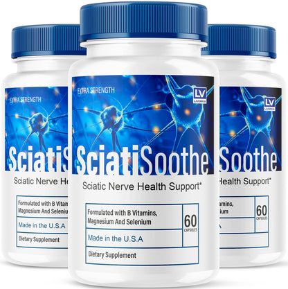 LIVORKA (3 Pack) Sciatisoothe – Sciatisoothe Supplement, 180 Capsules for 3 Months