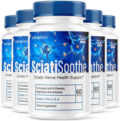 LIVORKA 5 Pack Sciatisoothe – Sciatisoothe Supplement (300 Capsules)