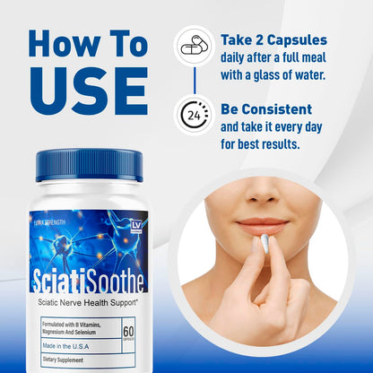 LIVORKA 5 Pack Sciatisoothe – Sciatisoothe Supplement (300 Capsules)
