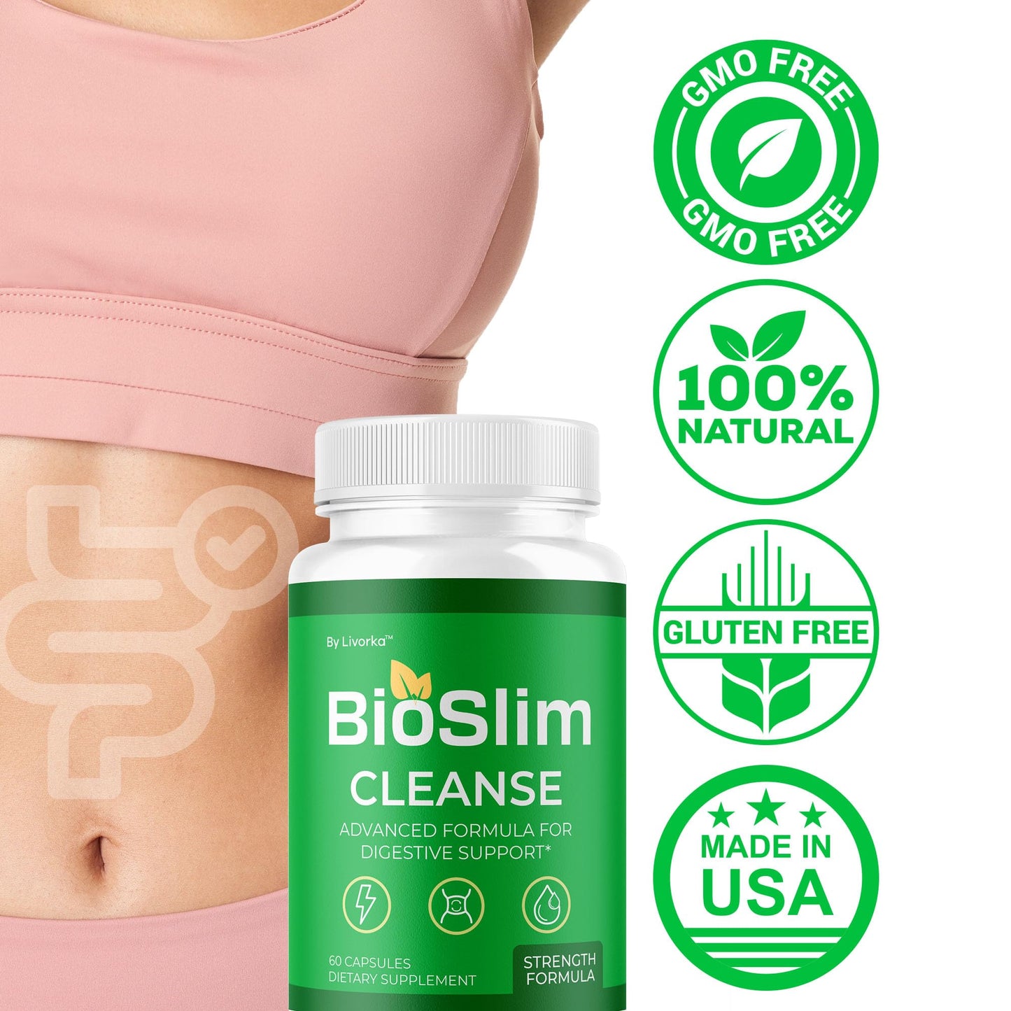 LIVORKA BioSlim Cleanse Capsules (2 Pack) Digestive Support & Wellness