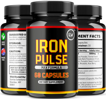 LIVORKA IronPulse Capsules (3 Pack) – IronPulse Max Formula, 180 Capsules