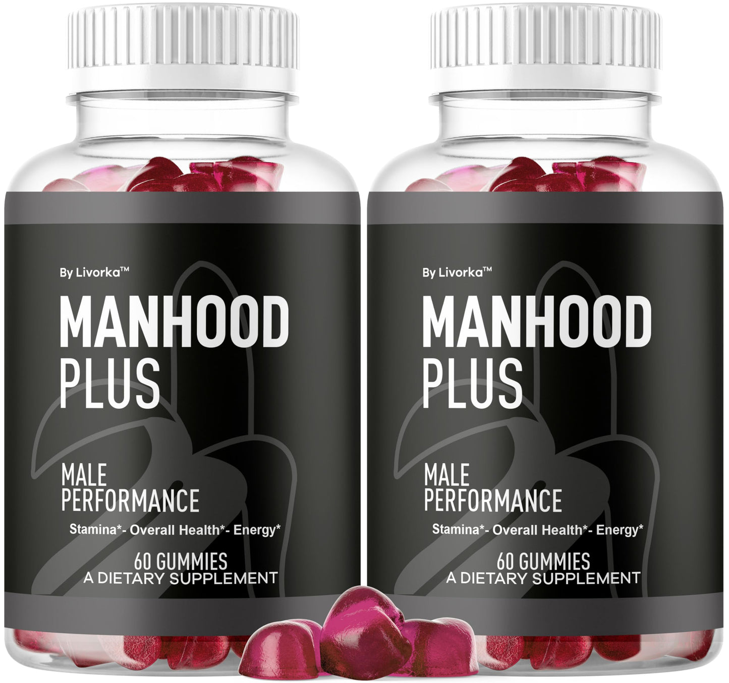 LIVORKA Manhood Plus Gummies for Men – 2 Pack, 1050mg, 120 Gummies