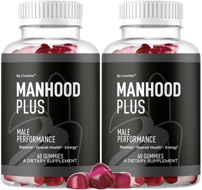 LIVORKA Manhood Plus Gummies for Men – 2 Pack, 1050mg, 120 Gummies