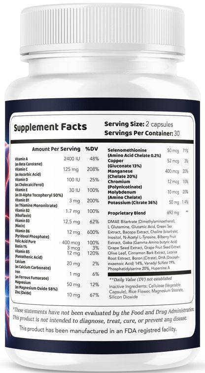 LIVORKA Memory Lift Pro 5 Pack – All-Natural Brain Support Capsules, 300 Count